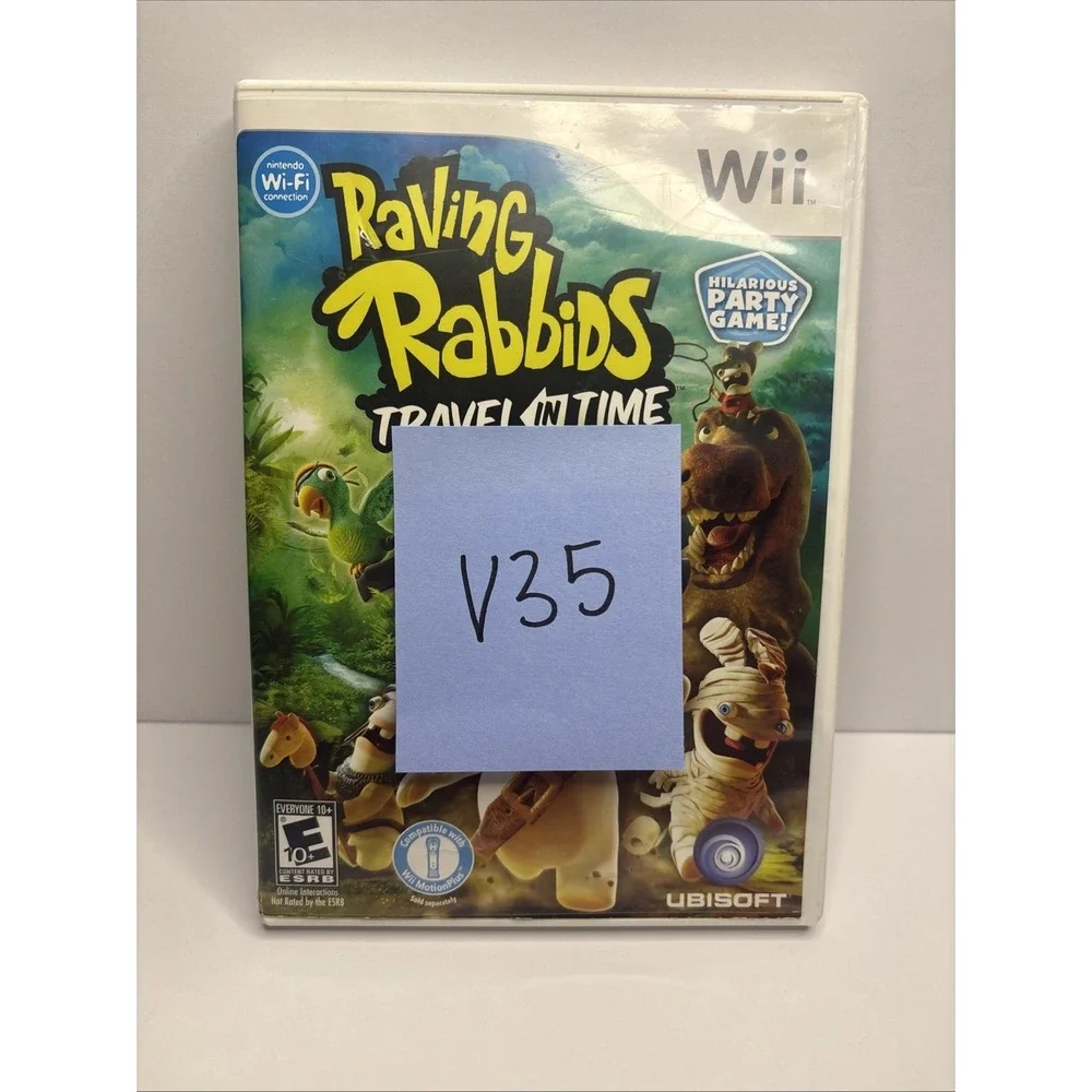 Raving Rabbids Travel in Time Wii game - includes instruction manual, disk, case